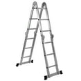 thumbnail image 2 of Gymax Fashion 12.5Ft Multi Purpose Folding EN131 Aluminum Scaffold Ladder Step, 2 of 6