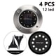 thumbnail image 1 of Paquete de 4 luces solares de disco, 12 LED, luces solares para suelo, para exteriores, de acero inoxidable, impermeables, para pasarelas, caminos, césped, patios, jardines, 1 of 8
