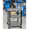 thumbnail image 3 of Luxor 18" x 24" x 34" Tuffy Three Shelf Flat Utility Cart - Gray With Black Legs, 3 of 4