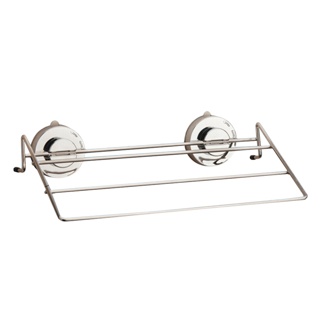 Suction Cup Stainless Steel Bathroom MultiPole Towel Rack Towel Bar