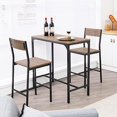 3 Piece Pub Table Set Table and Chairs Kitchen Counter Height Bistro