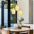 thumbnail image 6 of Kira Home Coast 9" Pendant Light, Handcrafted Mosaic Sea Shell Coastal Glass Shade, Natural Oval Shell Glass Hanging, 6 of 9