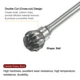 thumbnail image 4 of Uxcell 10 Pack 1/4" (6mm) Head 3/32" (2.35mm) Shank Ball D Shape Double Cut Carbide Rotary Burrs, 4 of 6