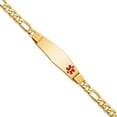 thumbnail image 1 of 14k Yellow Gold Medical Alert Figaro Link Id Bracelet, 1 of 8