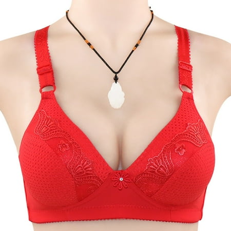 Pavied Minimizer Bras Bralettes for Women Feelingirl Bra High Support Bras For Women Adjustable Strap Full Coverage Up Bras Comfortable No Underwire Wireless Bras Seamless Bras Womens Bras Red 36