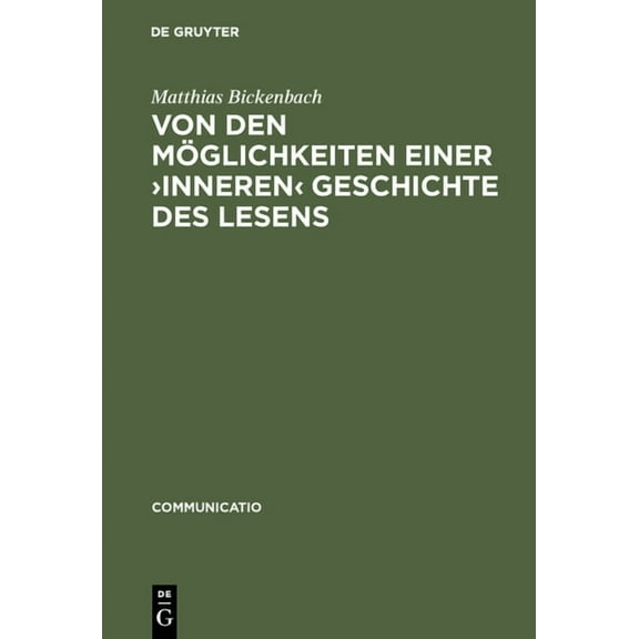 Communicatio Von Den Möglichkeiten Einer >Inneren, Book 20, (Hardcover)