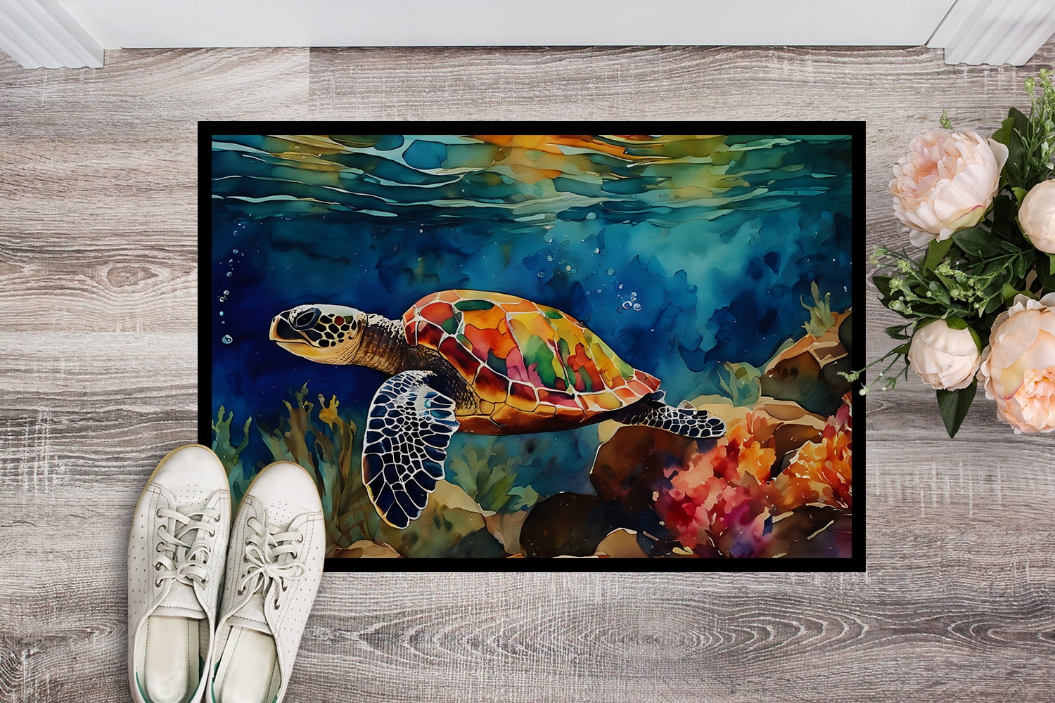 Carolines Treasures DAC2808MAT 18 x 27 in. Unisex Loggerhead Sea Turtle Doormat