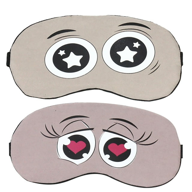 Coofit 2PCS Eye Mask Creative Cute Adjustable Light Block Eye Cover Blindfold for Sleep