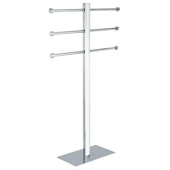 Kingston Brass Edenscape CCS6021 Freestanding Stainless Steel Towel Holder with Rectangular Base, Chrome