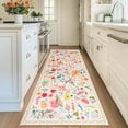 thumbnail image 2 of Wondo Anti-Skid Floral Runner Rug 2'x6' with Rubber Backing - Machine Washable Carpet Runner for Hallways, Kitchen, Bedroom, Bathroom & Laundry Room (Beige), 2 of 8