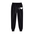 thumbnail image 4 of VBTAPA Sweatsuits for Women Set 2 Piece Jogging Outfit Fashion Heartbeat Print Hoodie Sweatshirt Jogger Sweatpants Casual Tracksuit Y2K Streetwear Black XXL, 4 of 5