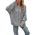 thumbnail image 6 of DailyTrove Women's Off - Shoulder Cable Knit Sweater, Long Sleeve, Casual Festival & Date Wear, Soft Wool Blend, Plus Size Friendly, 6 of 6