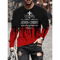 thumbnail image 2 of Camiseta vintage con estampado de letras cristianas de Jesús para hombre, manga larga, cuello redondo, camiseta estampada en 3D, ropa deportiva de gran tamaño para hombre, 2 of 4