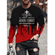 thumbnail image 2 of Camiseta vintage con estampado de letras cristianas de Jesús para hombre, manga larga, cuello redondo, camiseta estampada en 3D, ropa deportiva de gran tamaño para hombre, 2 of 5