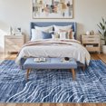 thumbnail image 3 of RUG ROBOT 6'x9' Abstract Area Rugs for Living Room, Non-Slip Washable Blue Bedroom Rug, Soft Modern Wave Striped Large Accent Carpet for Dining Room Office Kitchen, Blue, 3 of 9
