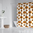 thumbnail image 2 of Spooky Halloween Shower Curtain with Pumpkin Black Cat Skeleton Skull Spider Cobweb,72x84 inch Shower Curtain, 2 of 6