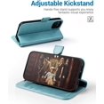 thumbnail image 4 of iPhone 13 Pro Case, iPhone 13 Pro 5G Wallet Case[Card Holder][Kickstand] [TPU Inner Shell][RFID Blocking] Flip Phone Cover Compatible for 6.1 Inch iPhone 13 Pro -Black - 3 Rear Cameras (Mint Green), 4 of 7
