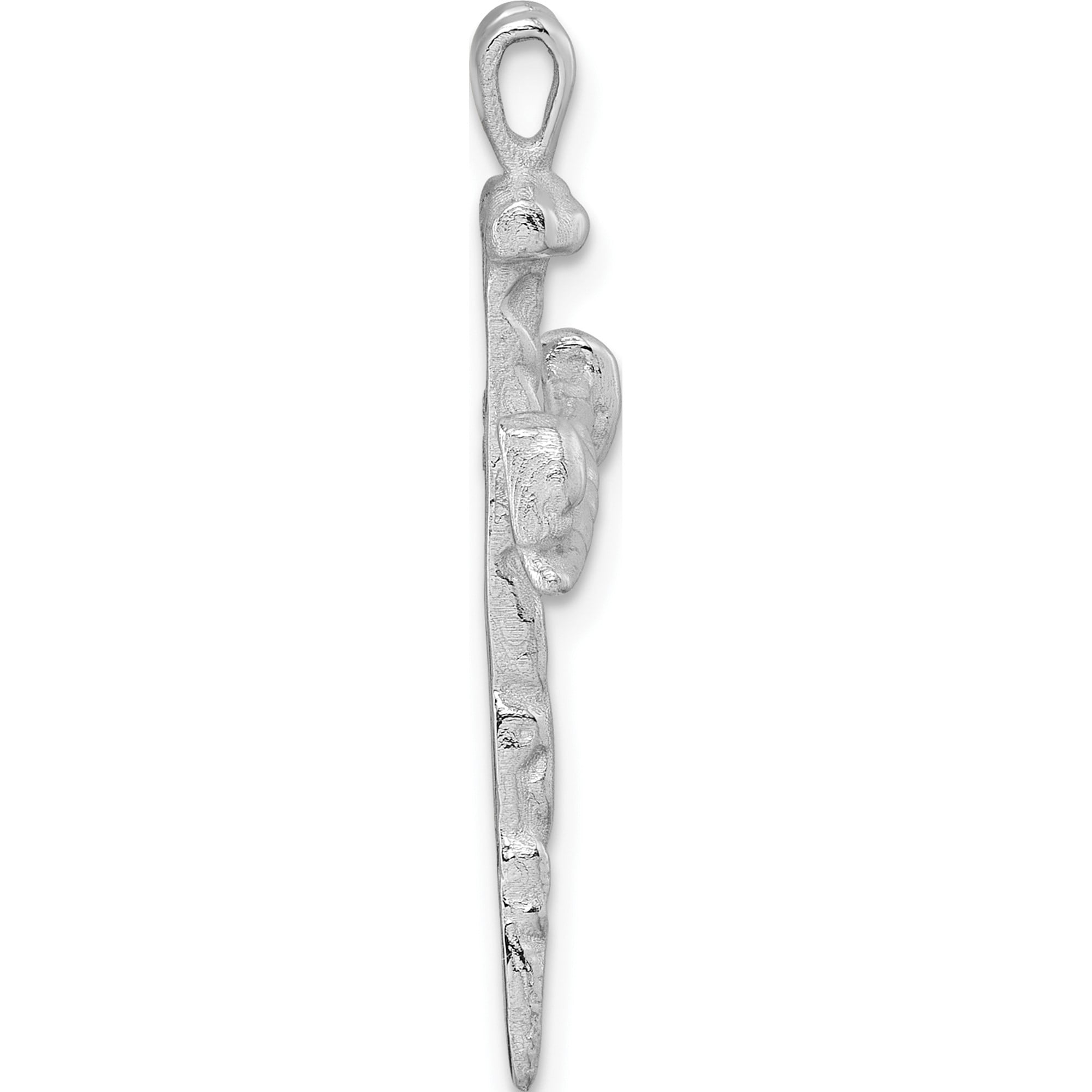 14K White Gold Nail Cross Charm Material Primary - Sculptural Fashionable Radiant Ideal for collectors and jewelry lovers