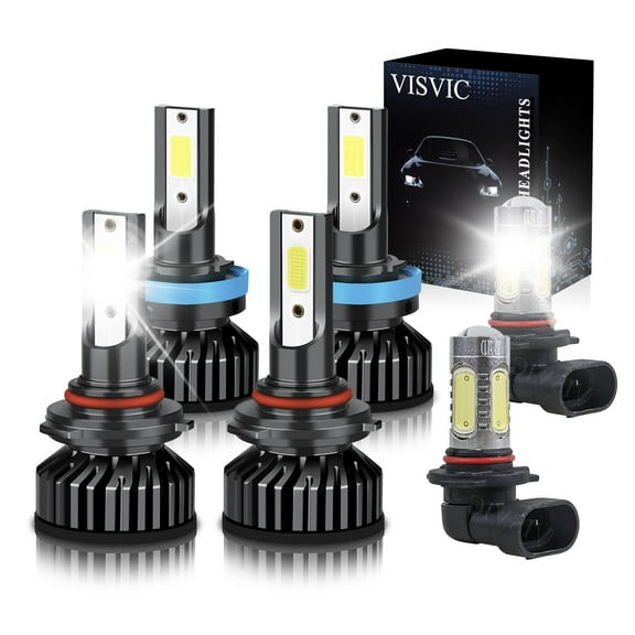 For Chevrolet MALIBU (2013-2015) LED Headlight Bulbs, 9005 High Beam   H11 Low Beam   9145/H10 Fog Light, Combo Package CSP LED Chips 6000K White Halogen Replacement Bulbs, Pack of 6, Headlight Bulbs