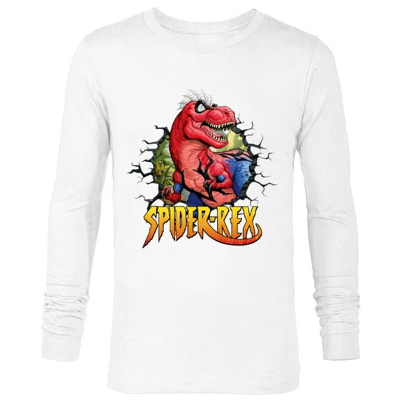 Marvel Spider-Man Spider-Rex Breaking Through - Long Sleeve T-Shirt for Men - Customized-White