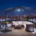 thumbnail image 2 of Costway 10 FT Cantilever Patio Umbrella with Solar LED Lights, 360° Rotation, Easy Tilt Navy Blue, 2 of 10