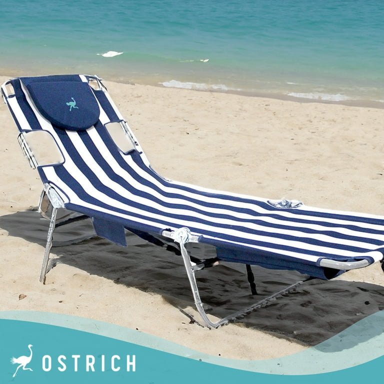 Ostrich Adjustable Folding Tanning Sun Lounger Facedown Beach Camping Chair w Storage Bag Walmart