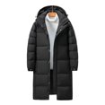 thumbnail image 1 of Unisex Hooded Thickened Warm Long Jacket Windproof Warming Long-Sleeve Coat for Winter Outside, 1 of 5