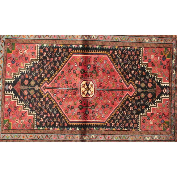 Ahgly Company Machine Washable Indoor Rectangle Traditional Fire Brick Red Area Rugs, 2' x 3'