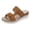 Brown, variant on Wedge Espadrilles for Women Open Toe Slide Sandals Double Buckle Strap Slip on Platform Beach Shoes for Summer Outdoor Walking Brown Size 7.5