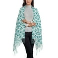 thumbnail image 2 of Fotbe Teal turquoise shell Print Womens Fall Winter Scarf Tassel Soft Warm Blanket Scarves Womens Shawl Wraps, 2 of 8
