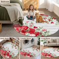 thumbnail image 5 of Valentines Love Heart Round Area Rug 8Ft Washable Large Circle Rugs for Living Room Dorm, Red Eucalyptus Botanical Vintage Non-Slip Carpet Floor Mats Indoor Outdoor Carpet Runner Aesthetic Home Decor, 5 of 8