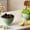 O, variant on Double-Layer Mini Colander Bowl, 2-in-1 Strainer Basket with Drain Base, Thick PET Fruit & Veggie Washing Bowl for Kitchen Purple