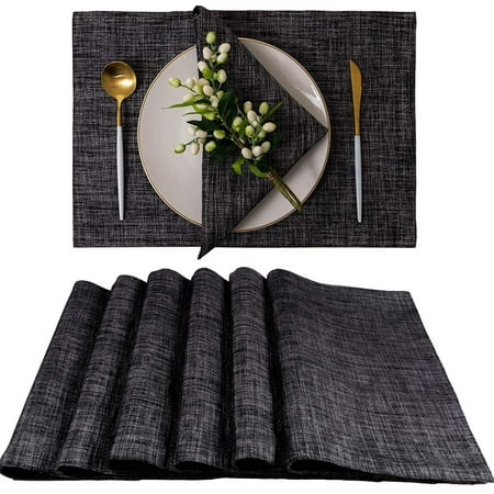 AIMTYD Black and White Placemats for Dining Tables Farmhouse Decoraitve ...