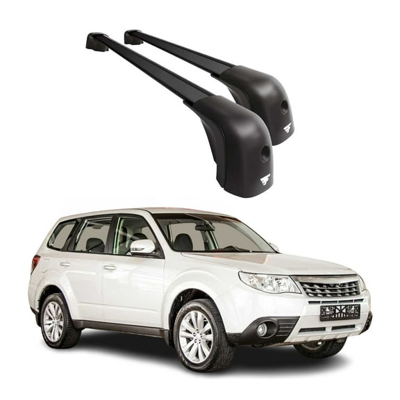 OMAC Roof Rack Cross Bars Roof Rack Rail Set for Subaru Forester 2009-2013 Black 2 Pcs