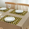 thumbnail image 3 of Yellow and Black Checkerboard Checkered Pattern Summer Placemats Table Placemats Set Of 4-Linen Kitchen Washable Placemats Table Mats 11.8"x17.7" Non-Slip Heat Resistant, 3 of 6