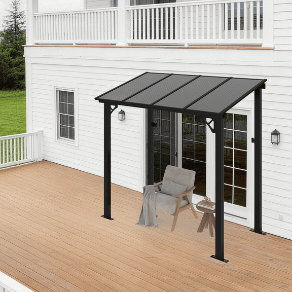 YardCache 5' x 8' Hardtop Gazebo Outdoor Aluminum Pergola For Modern Backyard, Deck, Garden