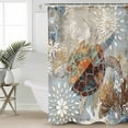 thumbnail image 2 of 72x78 Inch Shower Curtain Brown Coastal Bathroom Decor Waterproof Fabric Bathtub Bath Curtains Decorative Sea Turtle Sea Nautical Vintage Extra Long Shower Curtain Set with Hooks, 2 of 6