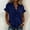Dark Blue, variant on Womens Summer Tops Ruffle Short Sleeve T Shirts Casual V Neck Blouse Shirts Solid Color Tunic Tops