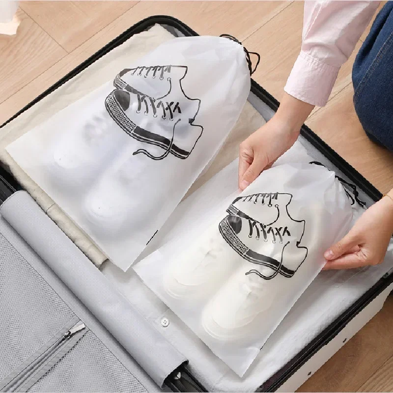 Typpkmm - Stackable 10/ Transparent Shoes with Storage Bag Portable Travel 1Pcs