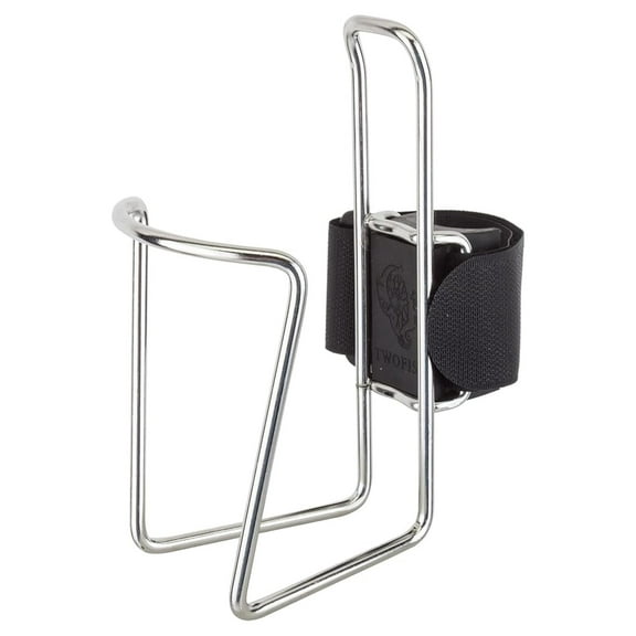 Water Bottle Cage Holder - Two Fish The Quick Cage - Silver Bike Mount for Cruiser, BMX, Kids' Bikes & Commuting - Frame & Seatpost Attachment - No Braze-On Lugs Needed