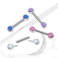 thumbnail image 2 of Titanium Threadless Nipple Ring Barbell 14 Gauge With Front Round Opal, 2 of 10