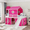 Pink, variant on Harper & Bright Designs House Twin Loft Bed Frame with Slide and Tent, Castle Playhouse Bed Frame with Ladders for Boys & Girls, Blue