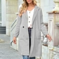 thumbnail image 1 of Pntutb Mujer Primavera y Otoño Solapa Lana Color Sólido Manga Larga Lana Bolsillo Largo Chaqueta Flash Picks Pntutb Pntutb-4731, 1 of 7