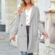 thumbnail image 1 of Puntoco Mujer Primavera y Otoño Solapa Lana Color Sólido Manga Larga Lana Bolsillo Largo Chaqueta Flash Picks Puntoco Puntoco-4731, 1 of 7