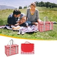 thumbnail image 6 of VBVC Outdoor Large Capacity Picnic Bag, Camping Picnic Basket, Travel Picnic Bag, Portable Lunch Bag, Insulation Bag, Picnic Mat, 2-Piece Set, 6 of 6