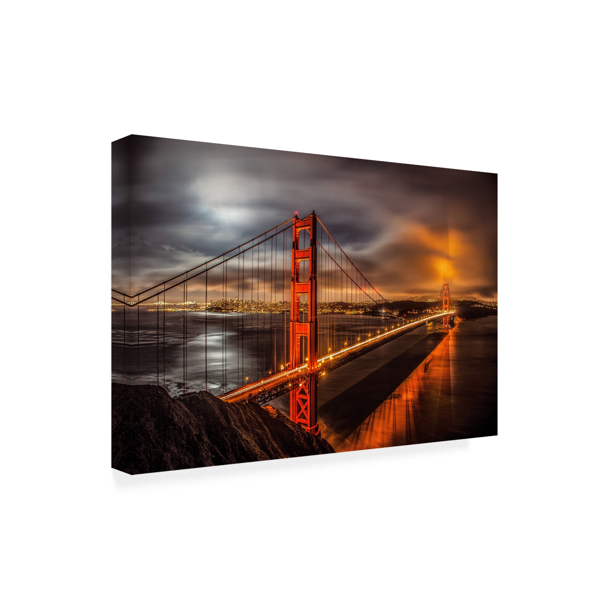 Trademark Fine Art 'Golden Gate Evening' Canvas Art by John Gavrili