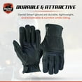 thumbnail image 3 of Daniel Smart Men’s Leather Gloves–Stretch Knuckles Motorcycle Gloves with Touch Screen Fingertip-Unlined Palm & Elastic Wrist, 3 of 6