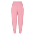 thumbnail image 4 of QATAINLAV Womens Cargo Pants with Pockets Drawstring High Waisted Baggy Sweatpants Solid Color Casual Workout Athletic Trousers Pink S Lightning Sales of Today, 4 of 7