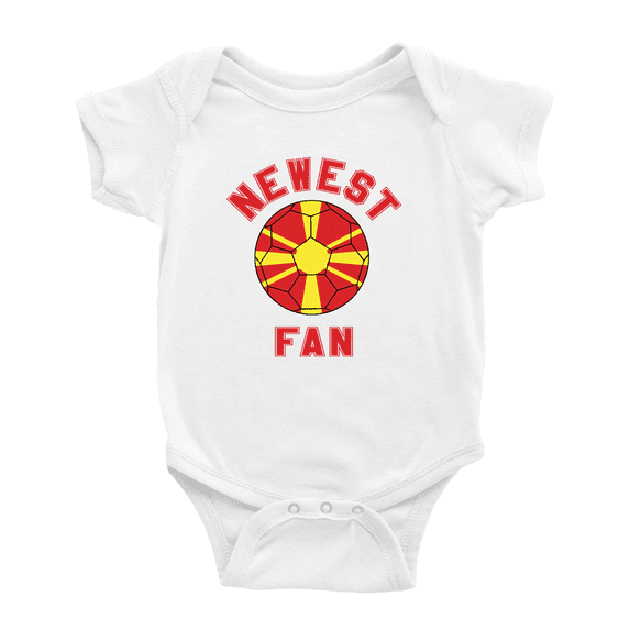 Newest Macedonia National Soccer Team Fan Boy Girl Bodysuits (White, 3-6 Months)