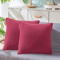 thumbnail image 5 of Funda de almohada cuadrada con cómodas rayas decorativas de grano de maíz y pana suave, 5 of 5
